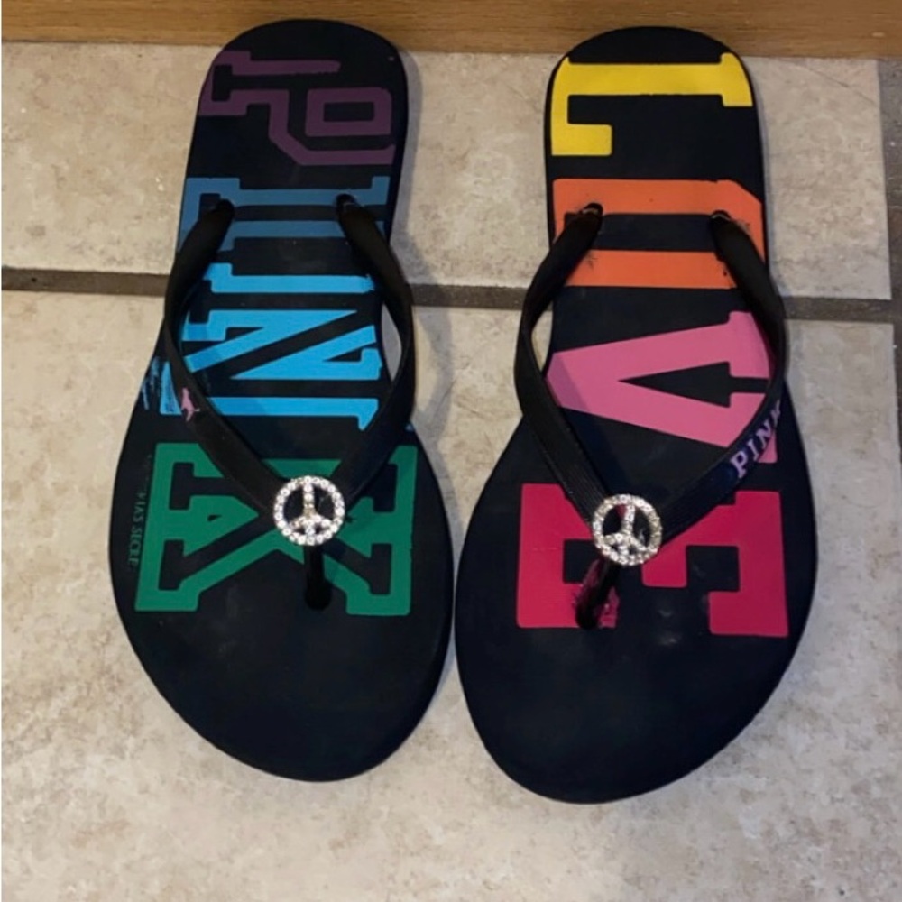 PINK Victoria's Secret Multicolor Flip Flops